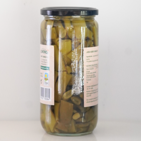 Reverso tarro de cristal judías verdes ecológicas marca gumendi