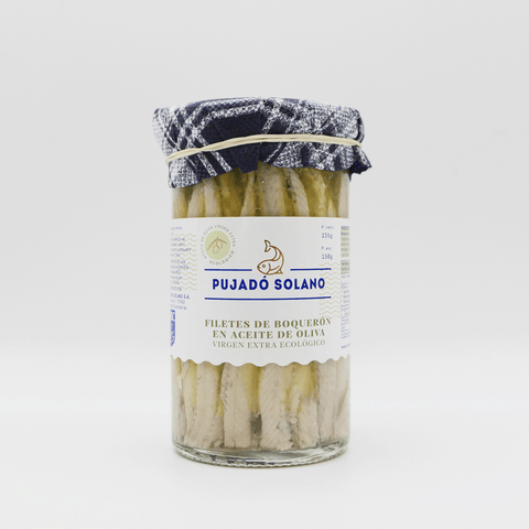 Filetes de boquerón en aceite de oliva virgen extra ecológicos - tarro 235g