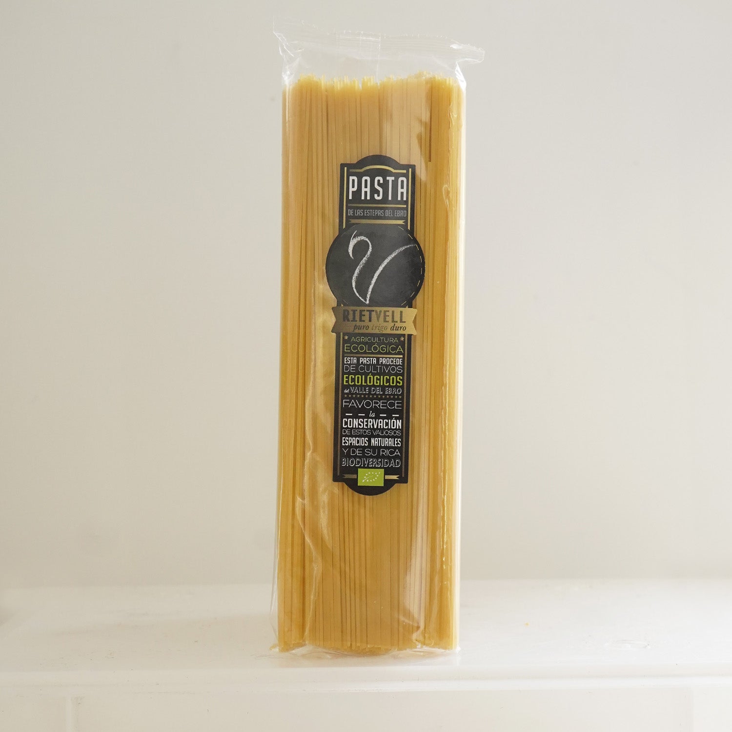 Paquete de espaguetis ecológicos de la marca rietvell