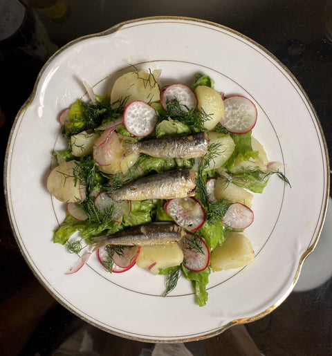 Ensalada de sardinas y rabanitos