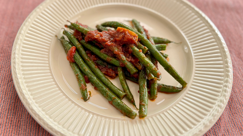 Judias verdes con salsa de tomate