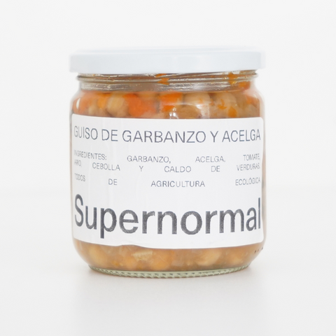 Tarro de cristal 300 ml guiso de garbanzos y acelgas