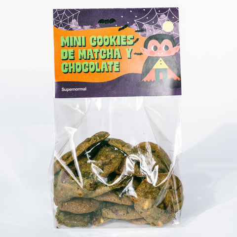 Mini cookies de matcha y chocolate