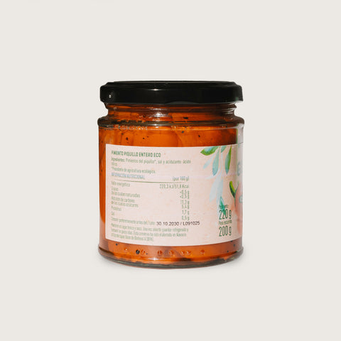 Pimiento de piquillo extra ecológico - tarro 220g