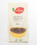 Paquete de bolitas de cereales con chocolate