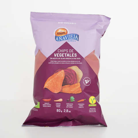 Bolsa de chips de vegetales ecológicas