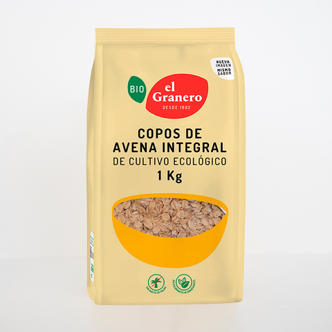 Paquete de 1 kg de copos de avena integral