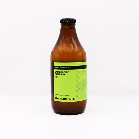 Kombucha ecológica de moringa, jengibre y menta - 330ml