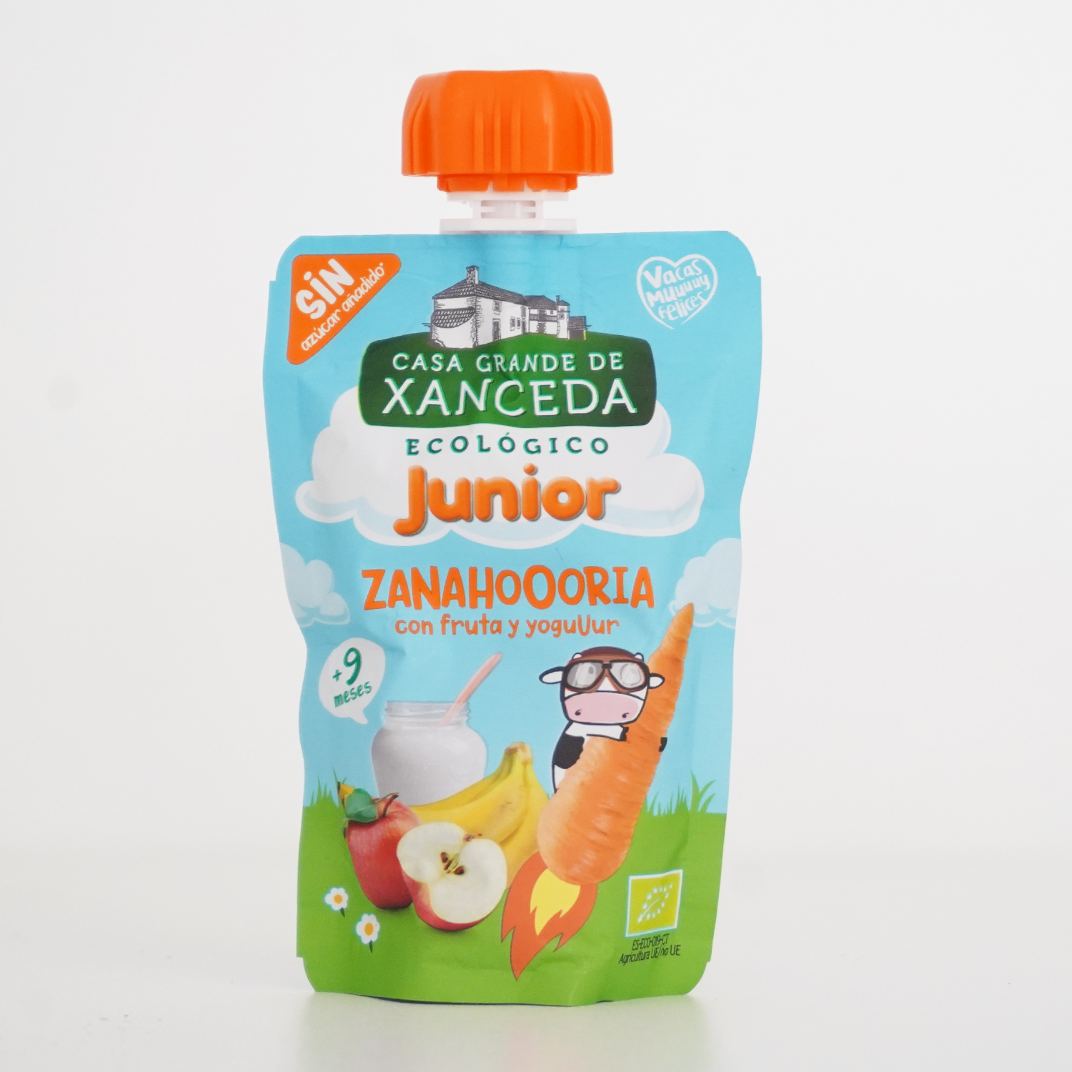 Yogur líquido junior zanahoria con fruta y yogur ecológico - 90g