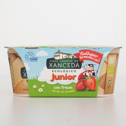 Pack de dos yogures junior con fresas ecológicos de la marca xanceda