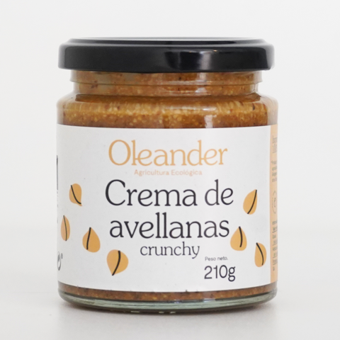 Tarro de cristal crema de avellanas ecológica