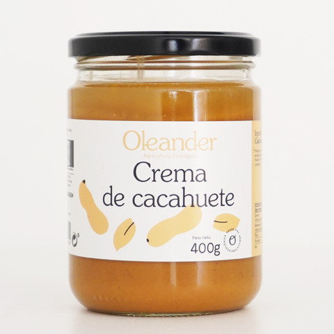 Tarro de cristal crema de cacahuete ecológico